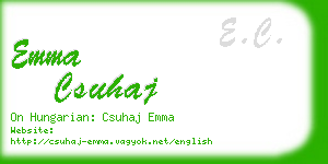emma csuhaj business card